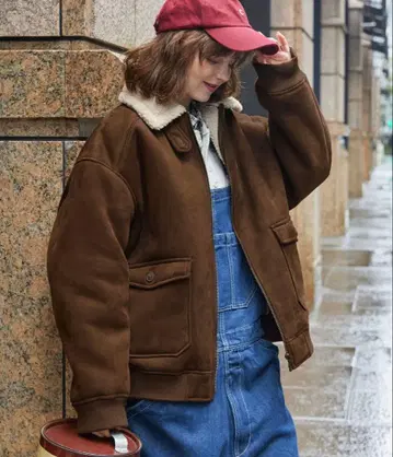 모노마트 페이크 무스탕 밀리터리 블루종/플라이트 자켓