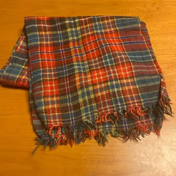 45rpm 울 100% 체크 무늬 머플러