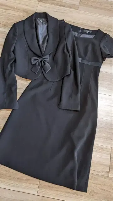 관혼상제 상복 원피스 자켓 7호 블랙 포멀 리본