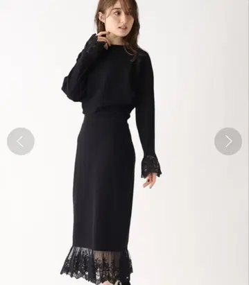 인덱스 레이스 도킹 니트 원피스 블랙 택 포함 새상품 L 사이즈