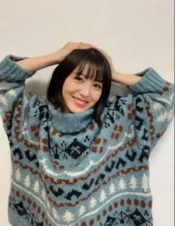 ZARA 자라 니트 자카드 니트 블루 노르딕 무늬