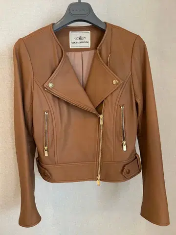 GRACE CONTINENTAL 브라운 라이더 자켓