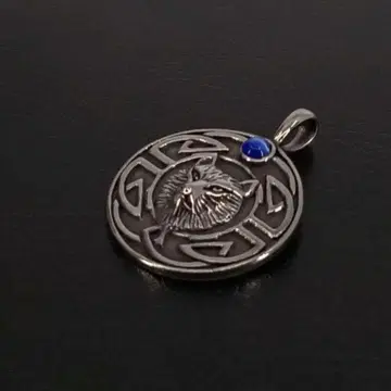 빈티지 울프 늑대 펜던트 목걸이 지르코니아 실버 은