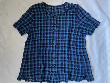 Mademoiselle NON NON 체크 무늬 반팔 셔츠