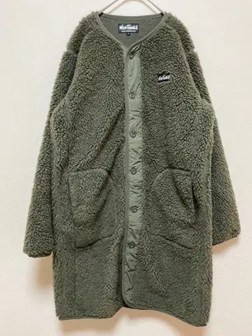 WILD THINGS 보아 노카라 롱 자켓 방한 카키