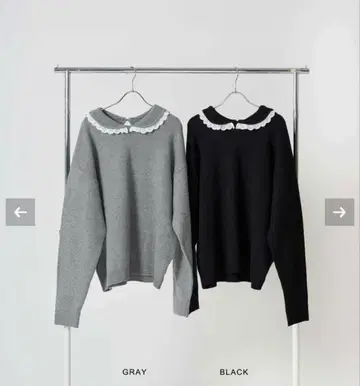 tinajojun 레이스 포함 둥근 카라 니트 풀오버