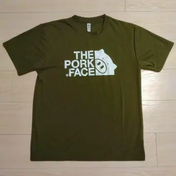 THE PORK FACE(더 포크 페이스) 반팔 티셔츠 카키 L 사이즈