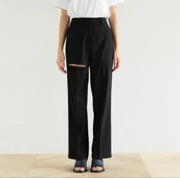 새상품 SeaRoomlynn 스트레이트 CUT 슬랙스 팬츠 블랙 M