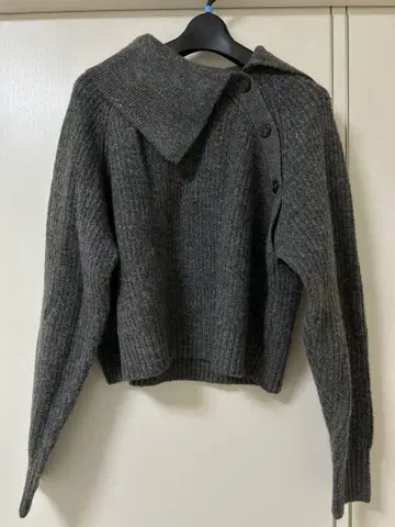 LOWRYSFARM 아지메 카타 버튼 네프 LS 그레이 니트 상의