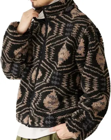 417 EDIFICE 자카드 보아 플리스 스탠드 블루종 남성용