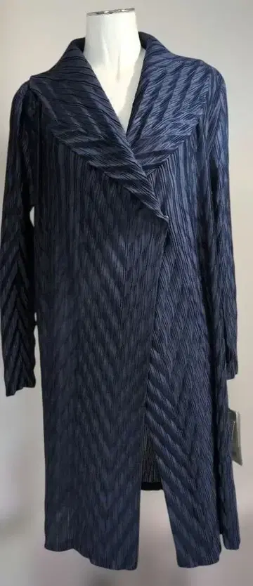 미사용 새상품 네이비 스트라이프 롱 코트