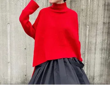 오버 사이즈 울 터틀넥 니트 스웨터