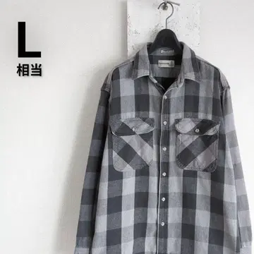 USA제 필드 마스터 헤비 플란넬 셔츠 버팔로 체크 그레이 L