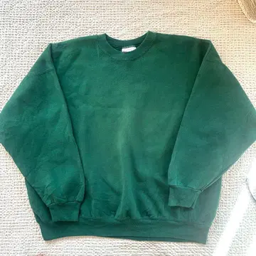 Hanes PREMIUM 무지 맨투맨 에메랄드 그린 XL