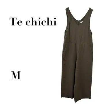 테치치 V넥 올인원 카키 M 심플 내추럴 캐주얼