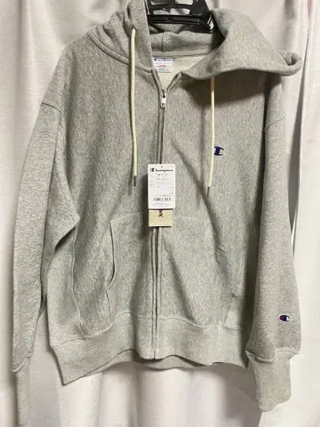 새상품! 챔피온 집업 후드티 L 그레이 리버스 위브