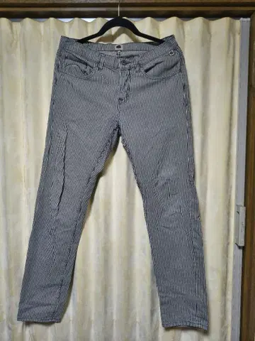 프리티 그린 스트라이프 데님 팬츠 32R