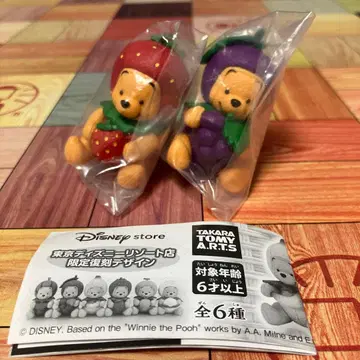 도쿄 디즈니 리조트점 한정판 복각 디자인 곰돌이 푸 딸기 포도 세트