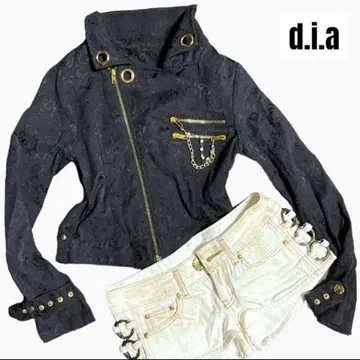 d.i.a 블랙 골드 자수 자켓 긴팔 블랙 골드