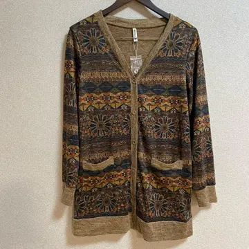 GREEBELLE 꽃무늬 가디건 긴팔 브라운 계열