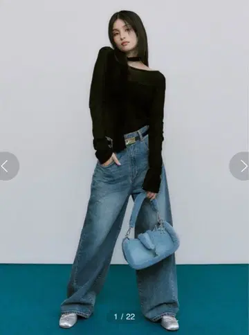 FRAY I.D 하이웨스트 와이드 데님 팬츠