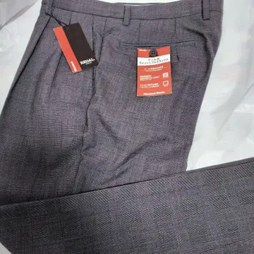 미사용 새상품 REGAL 울 혼방 워셔블 슬랙스 체크 무늬 그레이