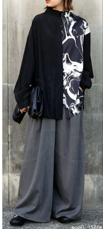 안티카 antiqua 새상품급 마블 아트 패턴 아지메 셔츠