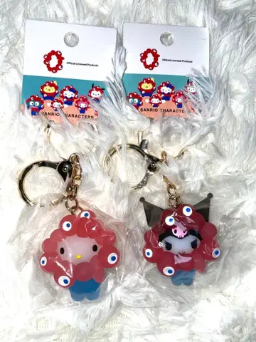 오사카 간사이 만박 산리오 미야쿠미야쿠 클리어 키링 키티&쿠로미