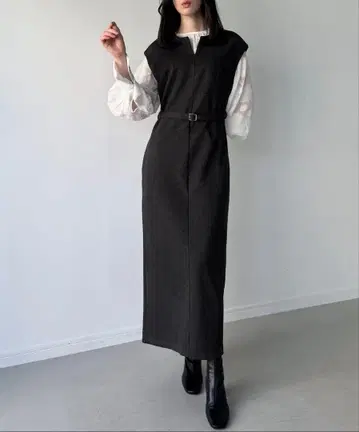 JUNOAH 키넥 I라인 롱 원피스