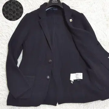 새상품급 라르디니 편직 알파카 니트 테일러드 자켓 부토니에르 블랙