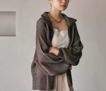 7게이지 배색 리브 ZIP 가디건 2 렙심 미사용 새상품 이번 시즌 신상