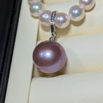 P47 대형 14.2mm 담수 진주 에디슨 펄 CZ 다이아 참