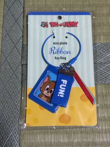톰과 제리 미니 사진 리본 키링 블루