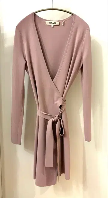 DIANE VON FURSTENBERG 핑크 랩 드레스 S