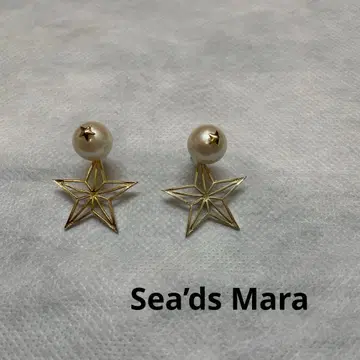 Sea'ds Mara 별 모양 펄 귀걸이
