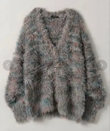 새상품 JEANASIS 지나시스 슬라브 니트 퍼 V넥 가디건