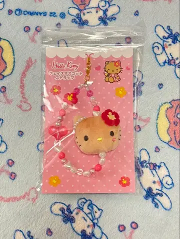 헬로키티 페이스 마스코트 스트랩 일광화상