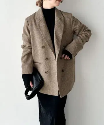 SELECT MOCA 트위드 더블 자켓