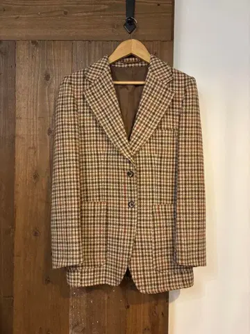 vintage CHANTECLAIR 체크 무늬 테일러드 자켓