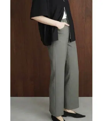 CLANE 베이직 부츠컷 팬츠 모스그린