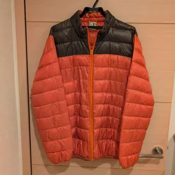 Op 오렌지 브라운 다운 자켓 XXL 얇은 소재