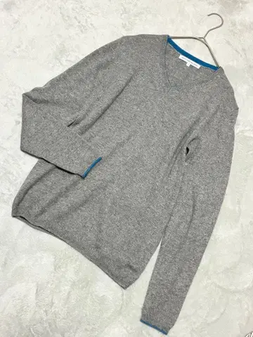 그린 라벨 릴랙싱 캐시미어 배색 V 니트 S