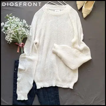 디오스 프론트 하찌 니트 풀오버 상의 긴팔 화이트