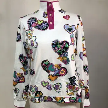 LEONARD 하트 무늬 긴팔 피케 셔츠