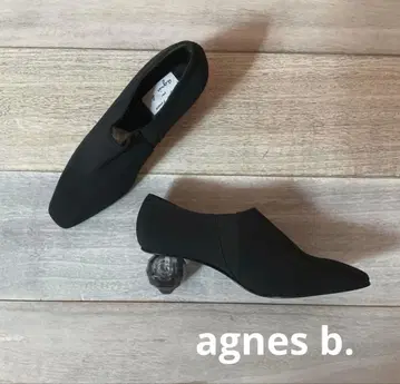 새상품 Agnes b 애니에스 베이 클리어힐 부티 블랙