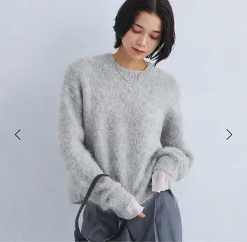 알파카 믹스 샤기 크루넥 풀오버