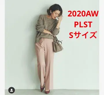 거의 새상품*PLST 웜 리저브 스트레이트 팬츠 고급 핑크 오쿠사 나오코