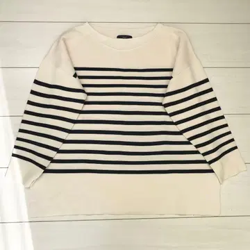 SHIPS 스트라이프 니트 풀오버 보더 실크 100% 36