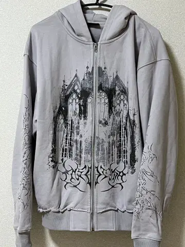 Insomnia 그레이 후드 부착 후드티 M