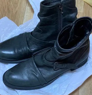 FUGA 블랙 가죽 엔지니어 부츠 CIVARIZE 토네이도 마트